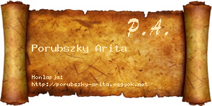 Porubszky Arita névjegykártya